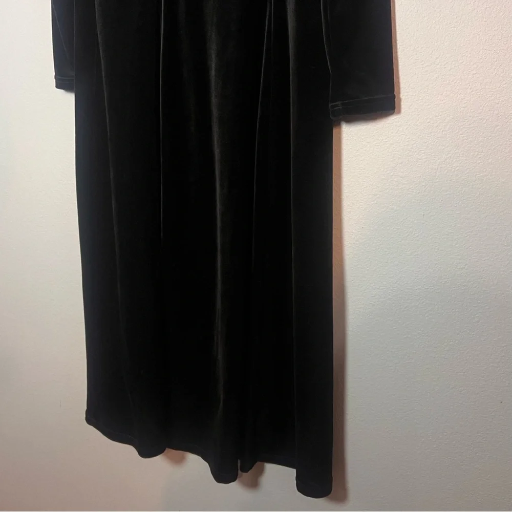 Vintage Coldwater Creek Velvet Maxi Dress Long Sleeve Black Size 16